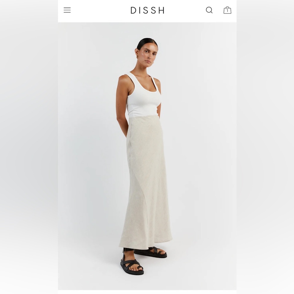 Dissh Syran Linen Midi Skirt